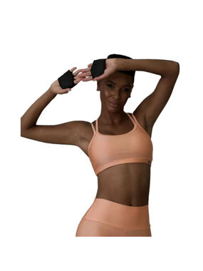 Cajubrasil M Double Strap Sports Bra Peach Orange Padded